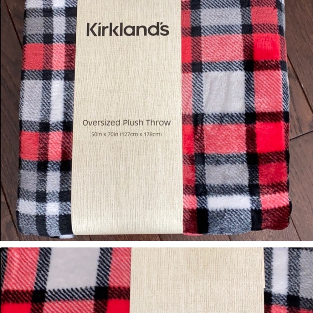 NWT Kirkland’s Oversized Plush Throw Plaid